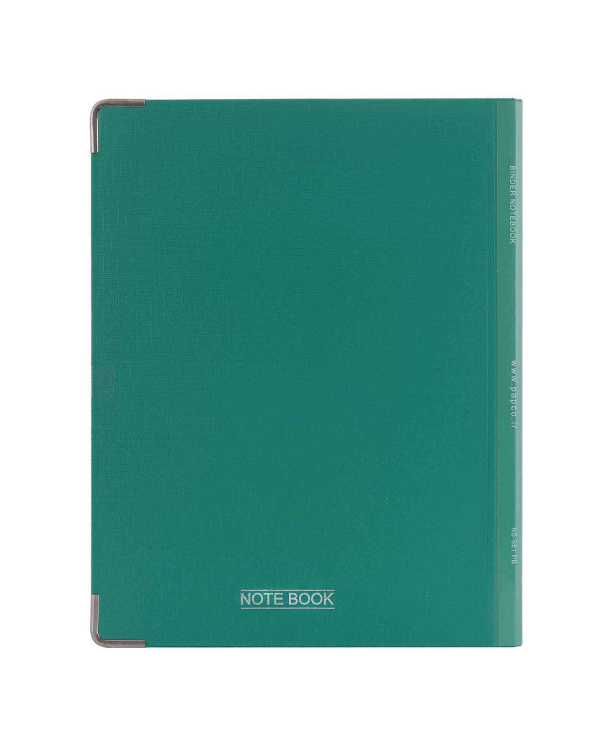 دفتر کلاسوری مقوایی 100 برگ سبز پاپکو Papco کد NB-651PB