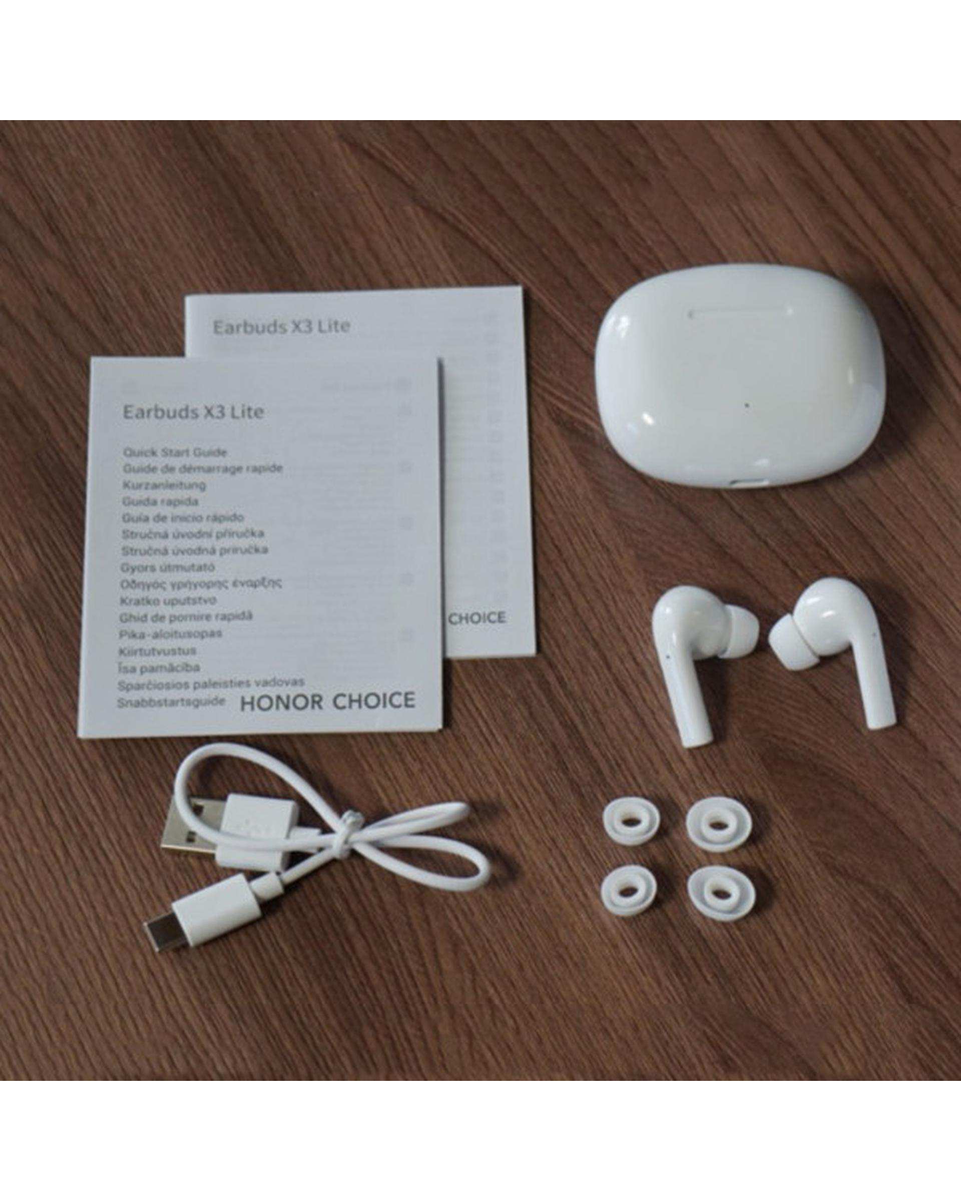 هندزفری بلوتوثی سفید آنر Honor مدل EARBUDS X3 LITE با درگاه ارتباطی USB Type-C