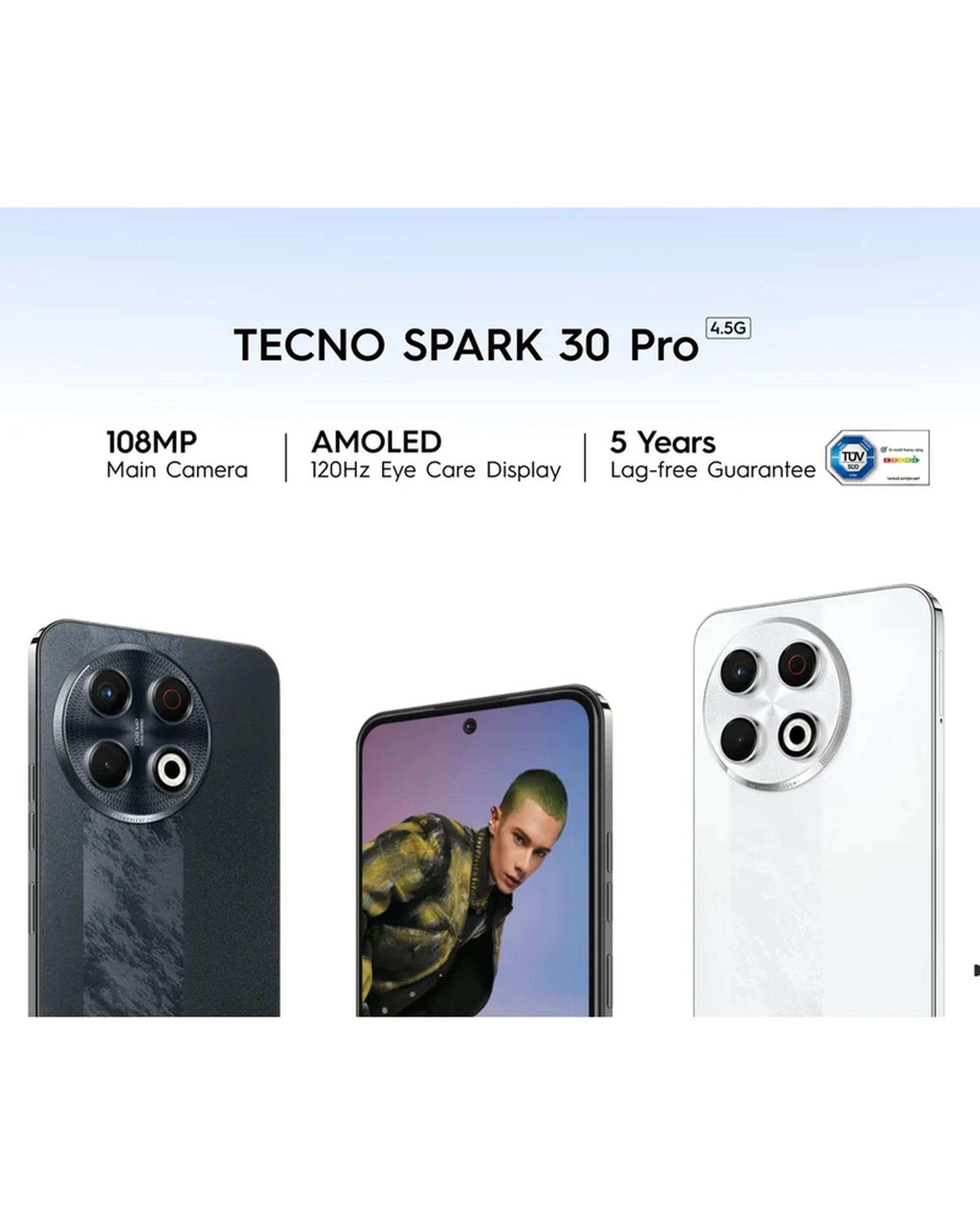 گوشی موبایل تکنو مدل Spark 30 Pro دو سیم کارت ظرفیت 256 گیگابایت و رم 8 گیگابایت مشکی