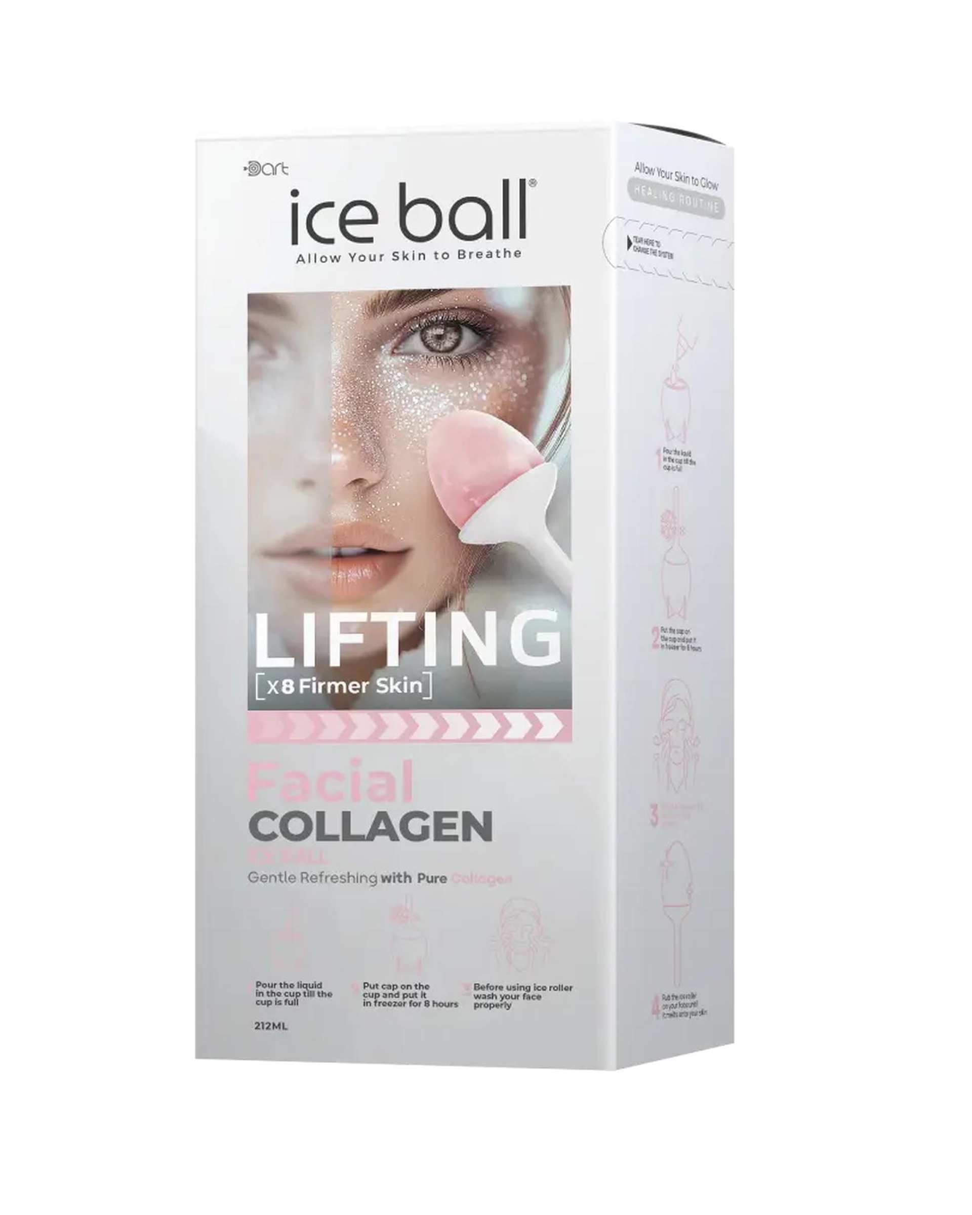 سفت کننده و لیفت کننده قوی پوست صورت آیس بال Ice Ball مدل x8 Firming Effect حاوی کلاژن