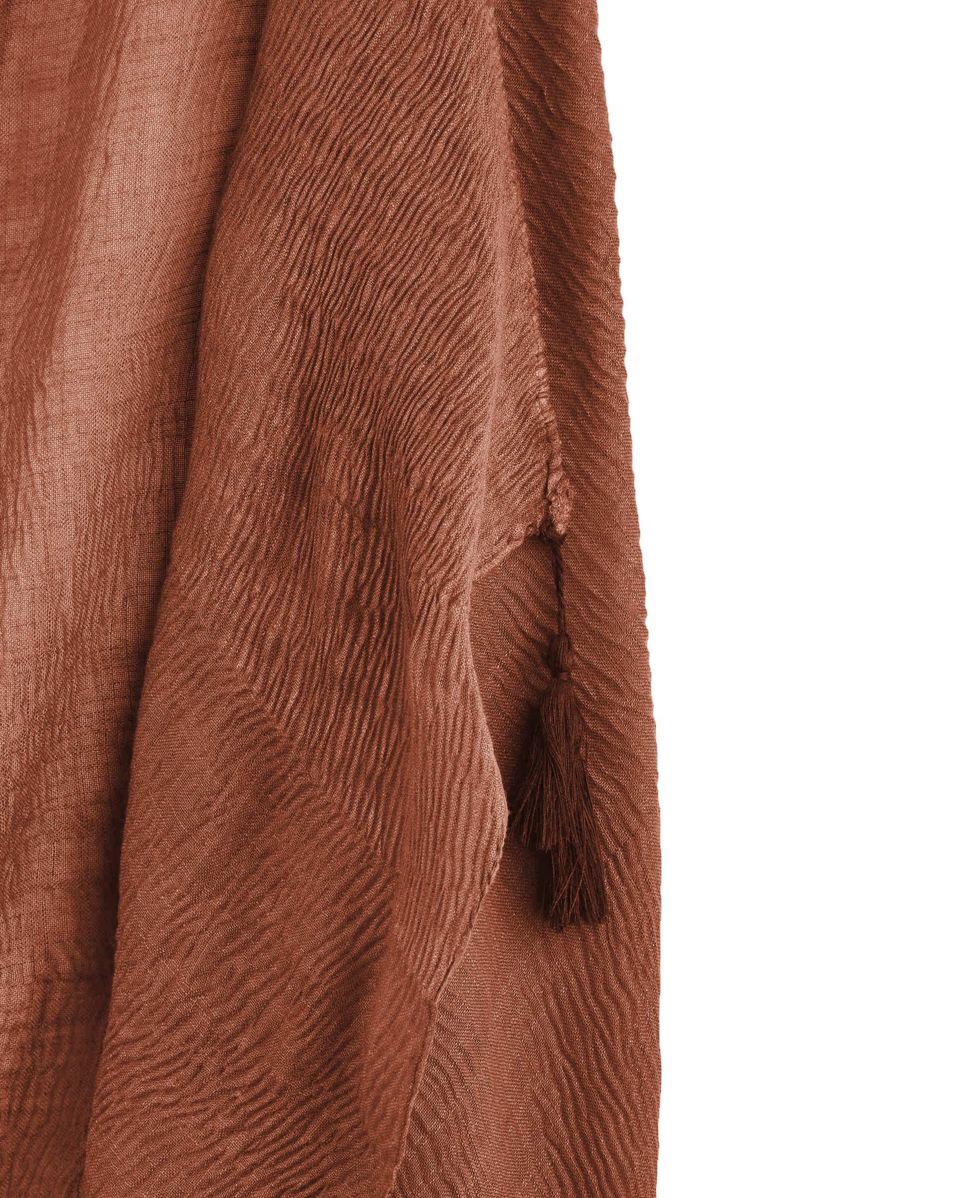 شال زنانه پلیسه آجری روزانا Rozana