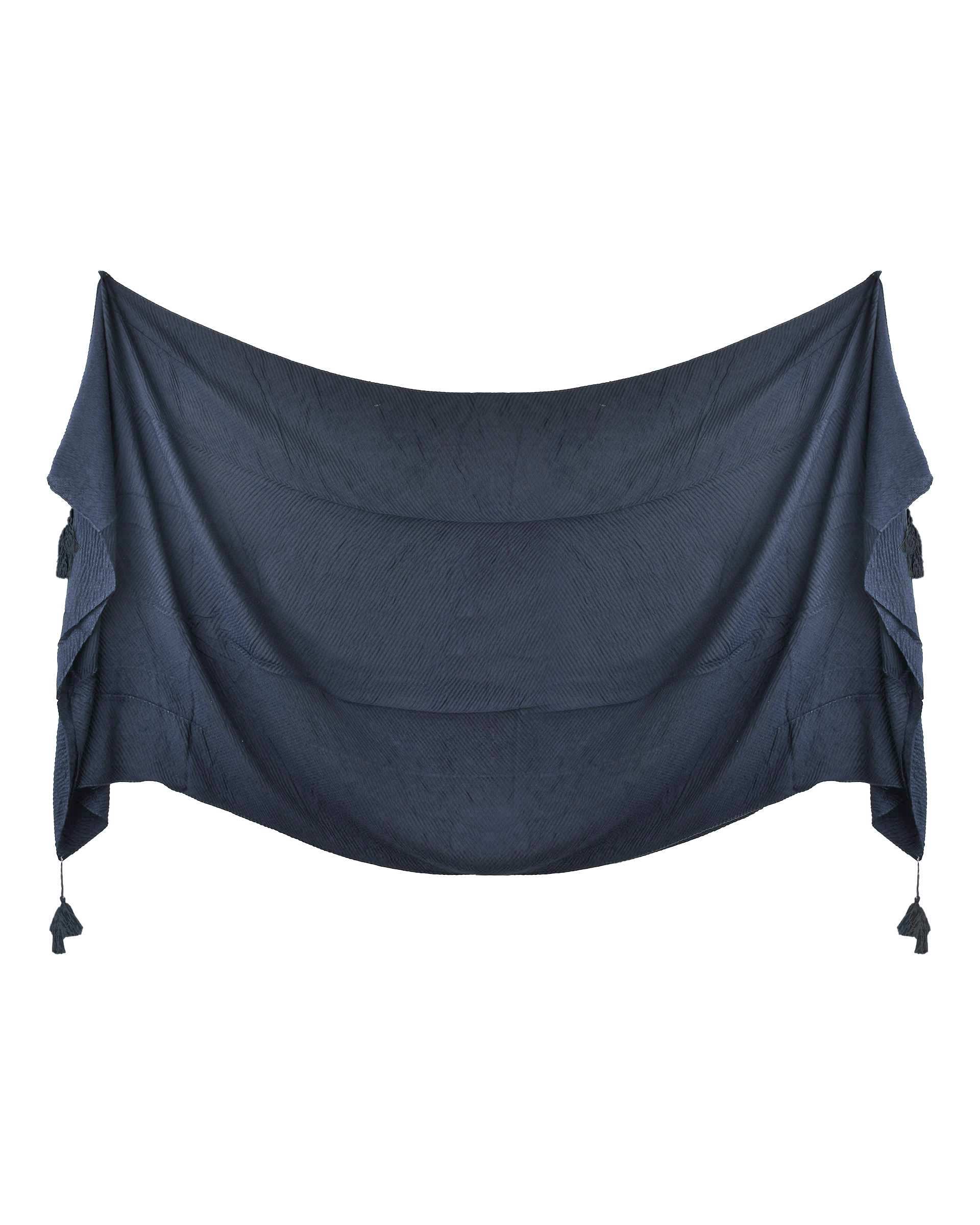 شال زنانه پلیسه طوسی آبی روزانا Rozana