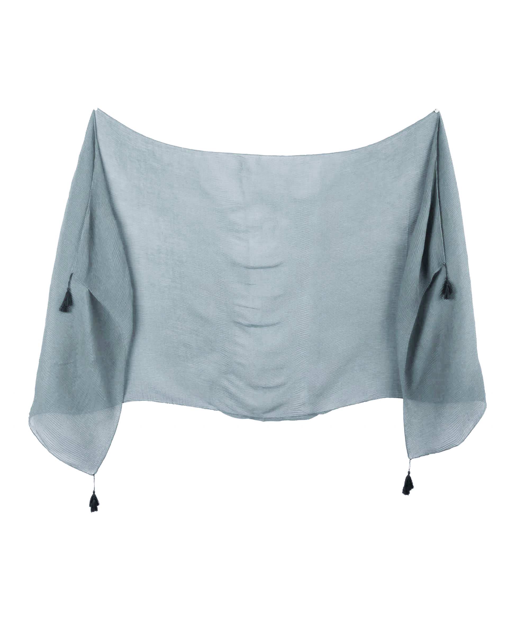 شال زنانه پلیسه طوسی روشن روزانا Rozana