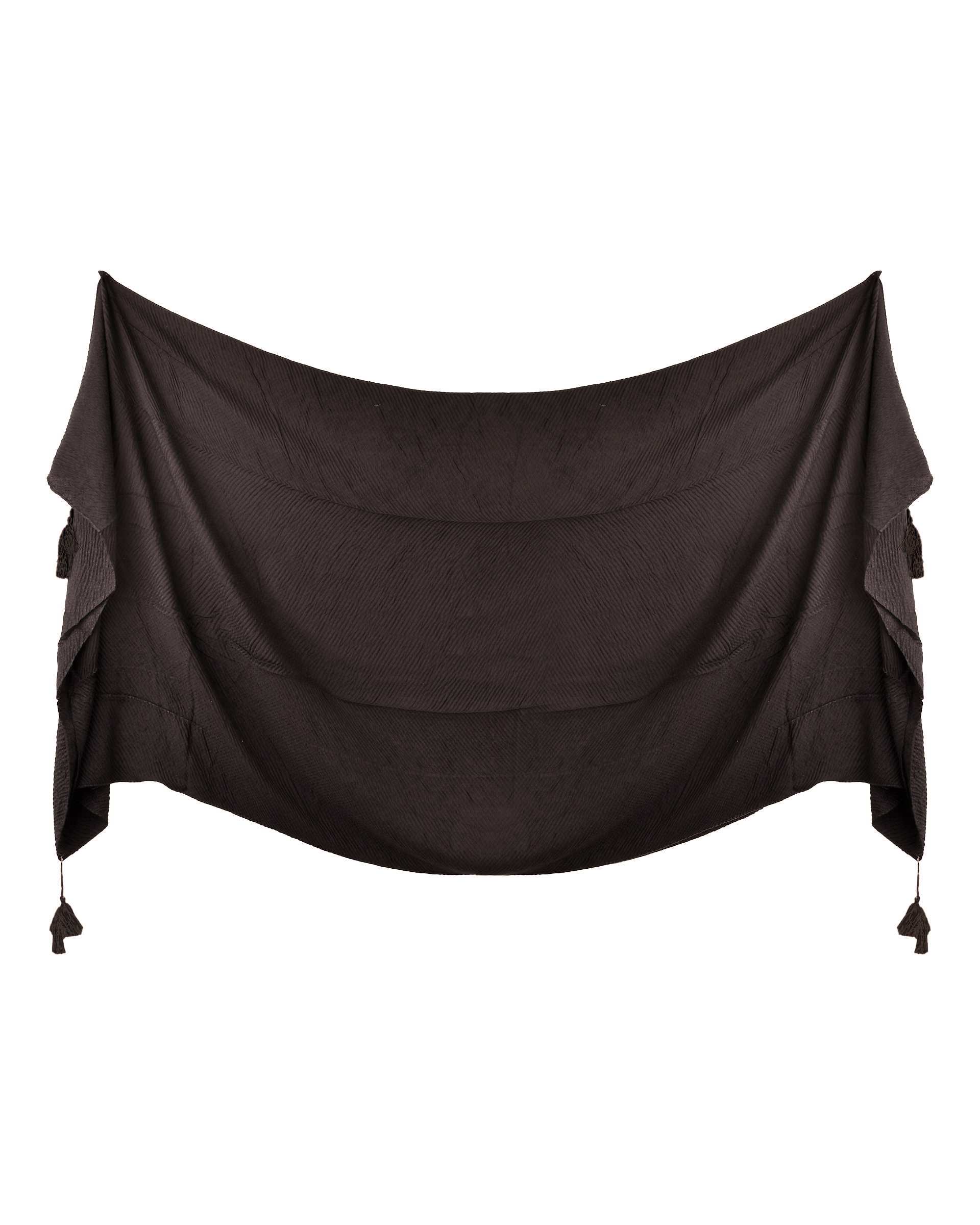 شال زنانه پلیسه قهوه ای روزانا Rozana