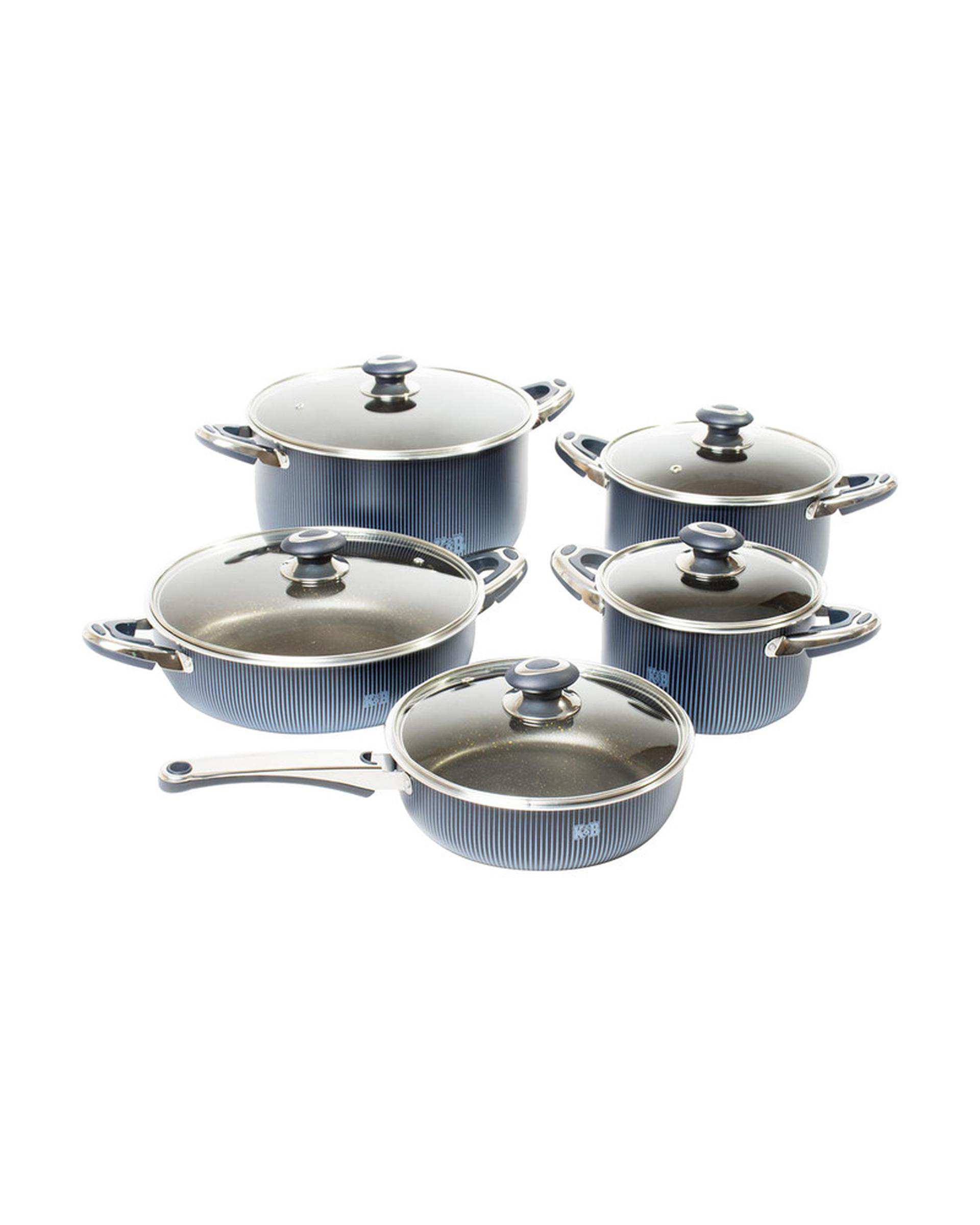 سرویس قابلمه ۱۰ پارچه سرمه ای کویر Kavir مدل آناهیتا