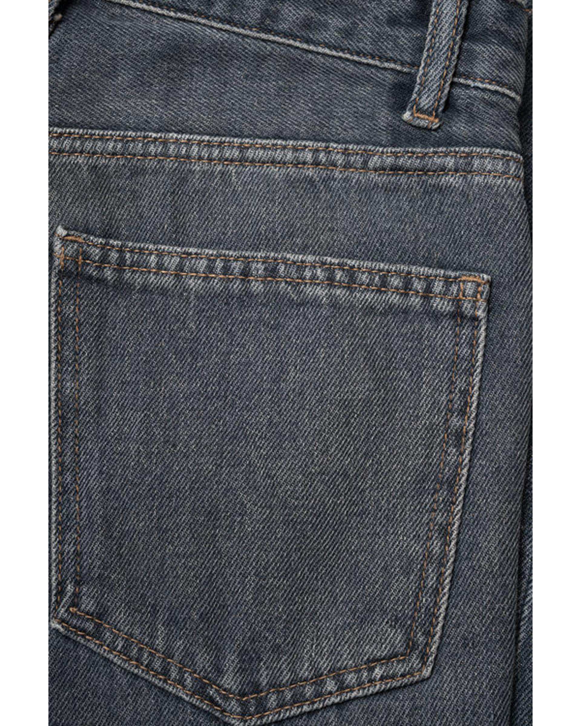 شلوار جین زنانه نیم بگ قد 110 طوسی آبی تیره رویال جین Royal Jeans مدل Royal jackpot کد 59690