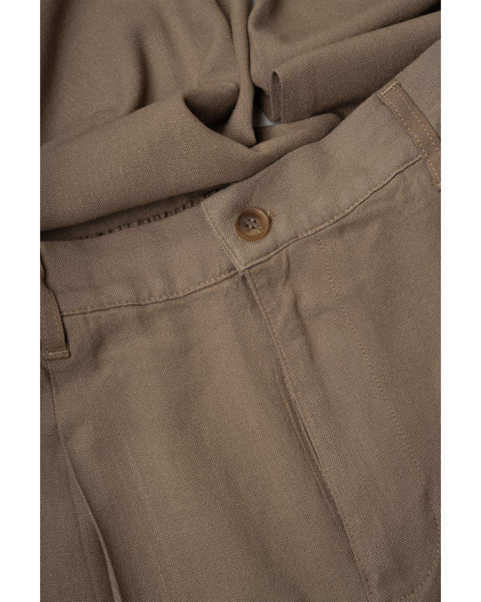 شلوار زنانه بگ لینن اسلپ قد 110 گردویی رویال جین Royal Jeans مدل Cross bag کد X6002751