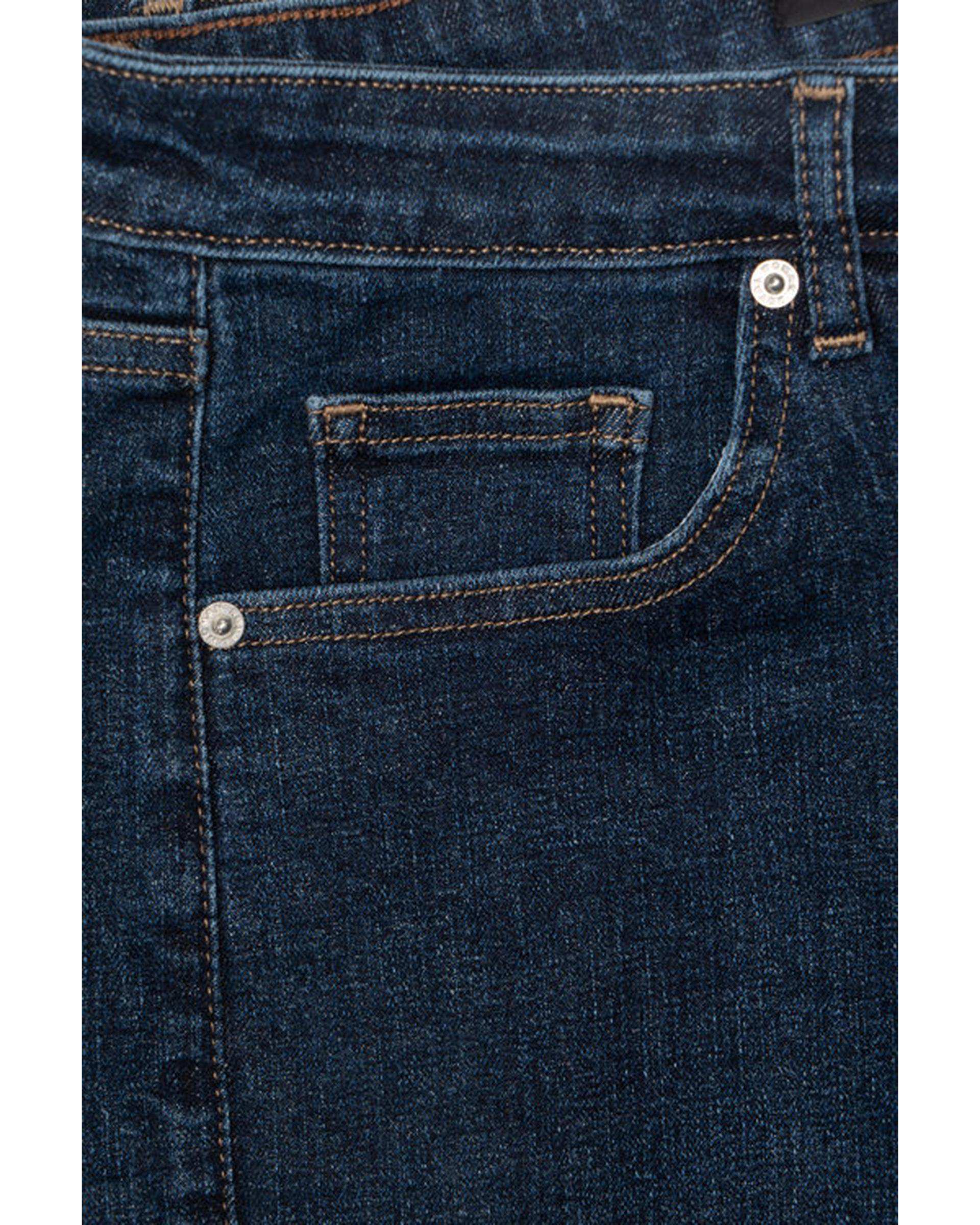 شلوار جین زنانه راسته فکس کراپ آبی تیره قد 90 رویال جین Royal Jeans مدل Royal jackpot کد P8003030