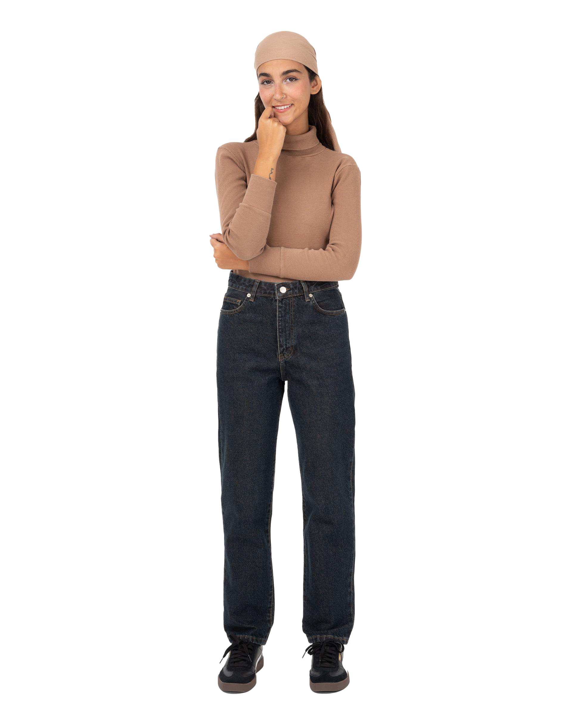 شلوار جین زنانه راسته اسلیم قد 100 سرمه ای رویال جین Royal Jeans مدل Royal jackpot کد 912886