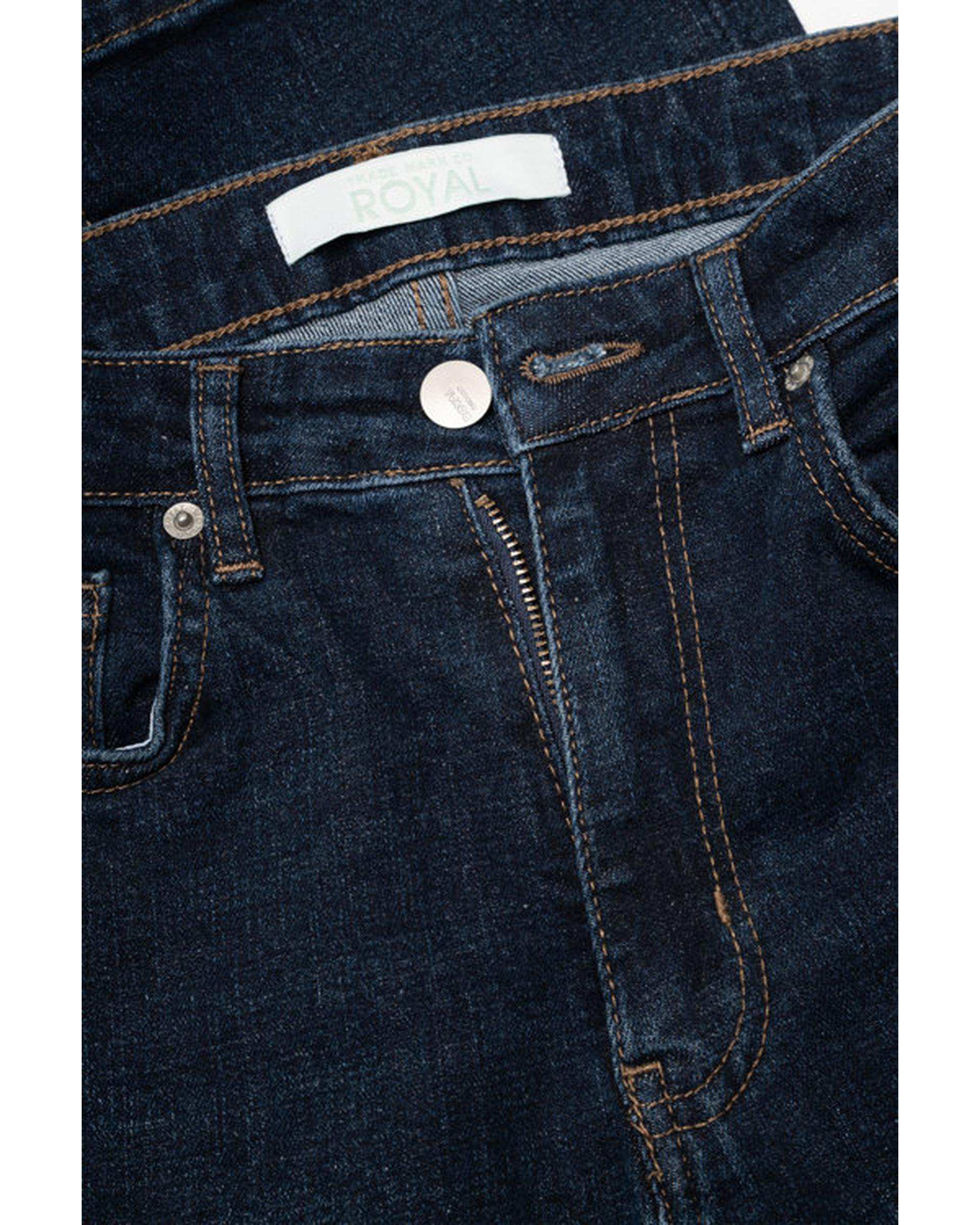 شلوار جین زنانه فلکس راسته قد 100 آبی تیره رویال جین Royal Jeans کد P300013475