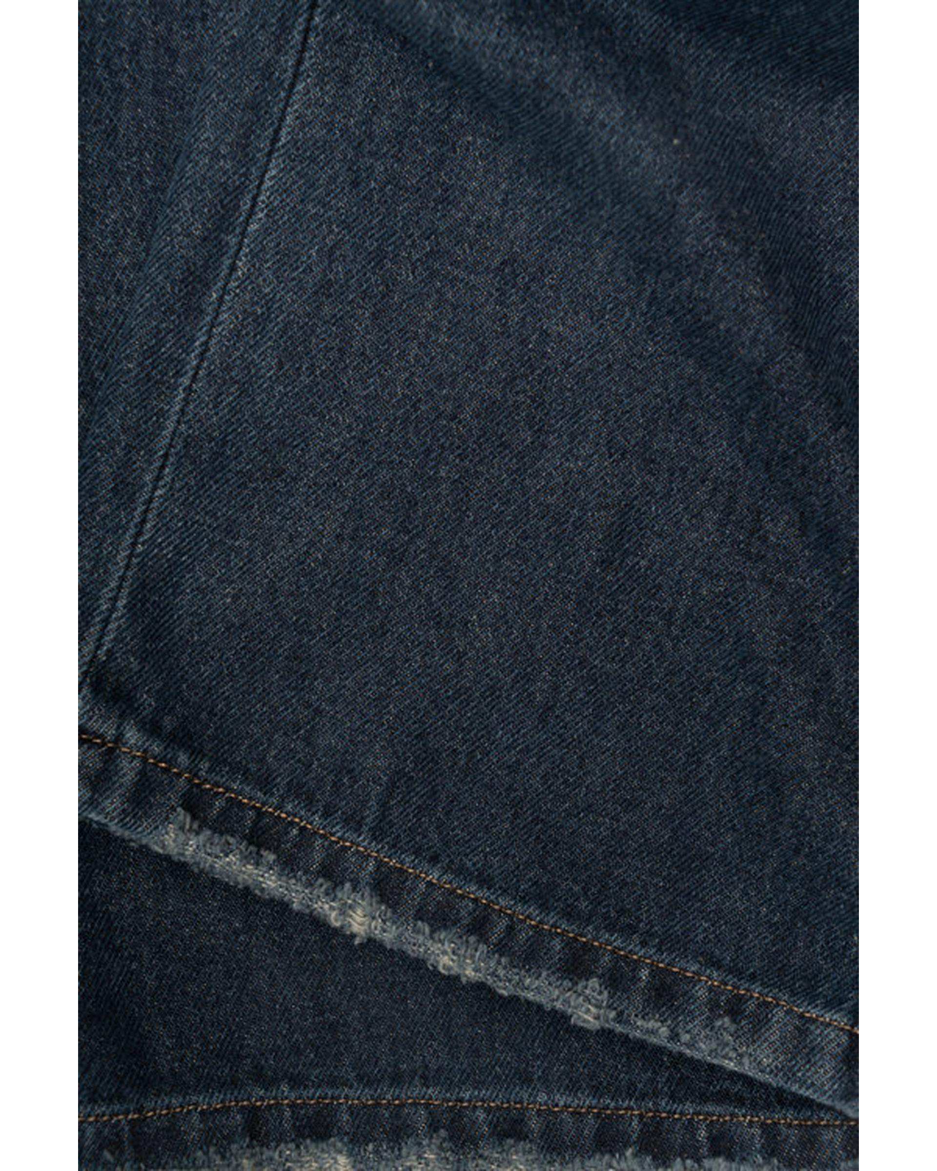 شلوار جین زنانه نیم بگ قد 110 آبی تیره رویال جین Royal Jeans مدل Royal jackpot کد 8002961