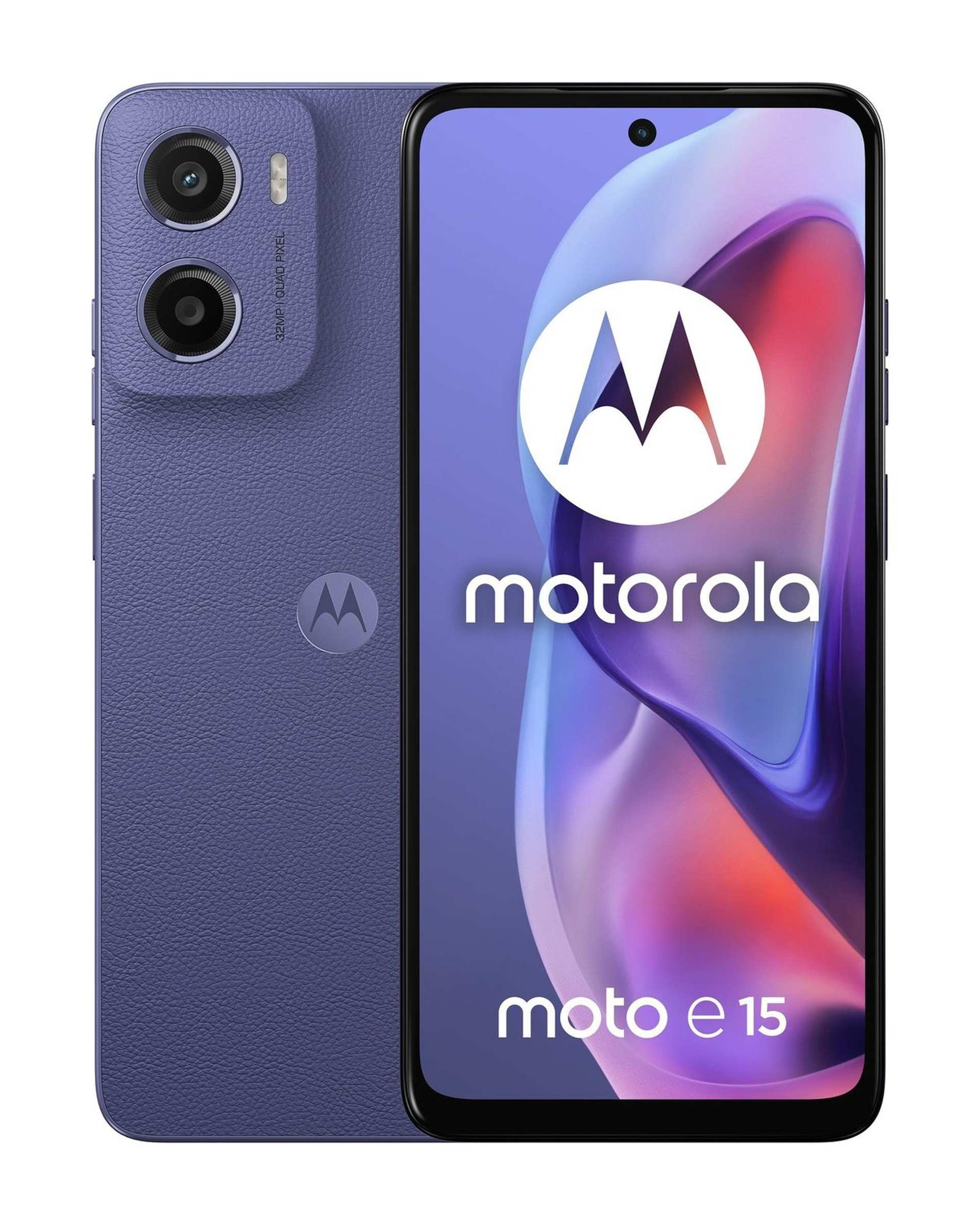 گوشی موبایل موتورولا مدل Moto E15 دو سیم کارت ظرفیت 64 گیگابایت و رم 2 گیگابایت- بنفش