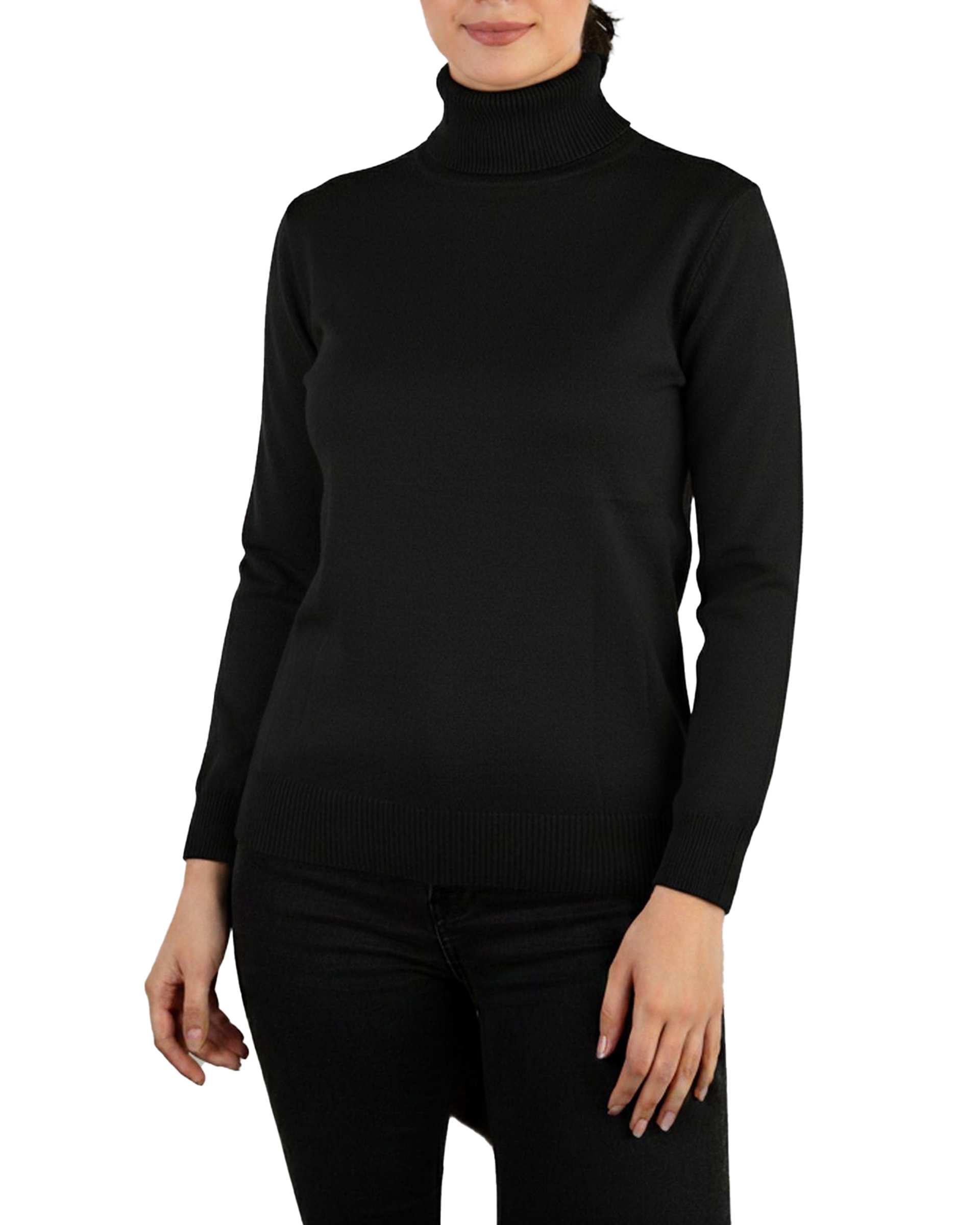 بلوز زنانه بافت یقه اسکی مشکی آماهی Amahi کد 8146