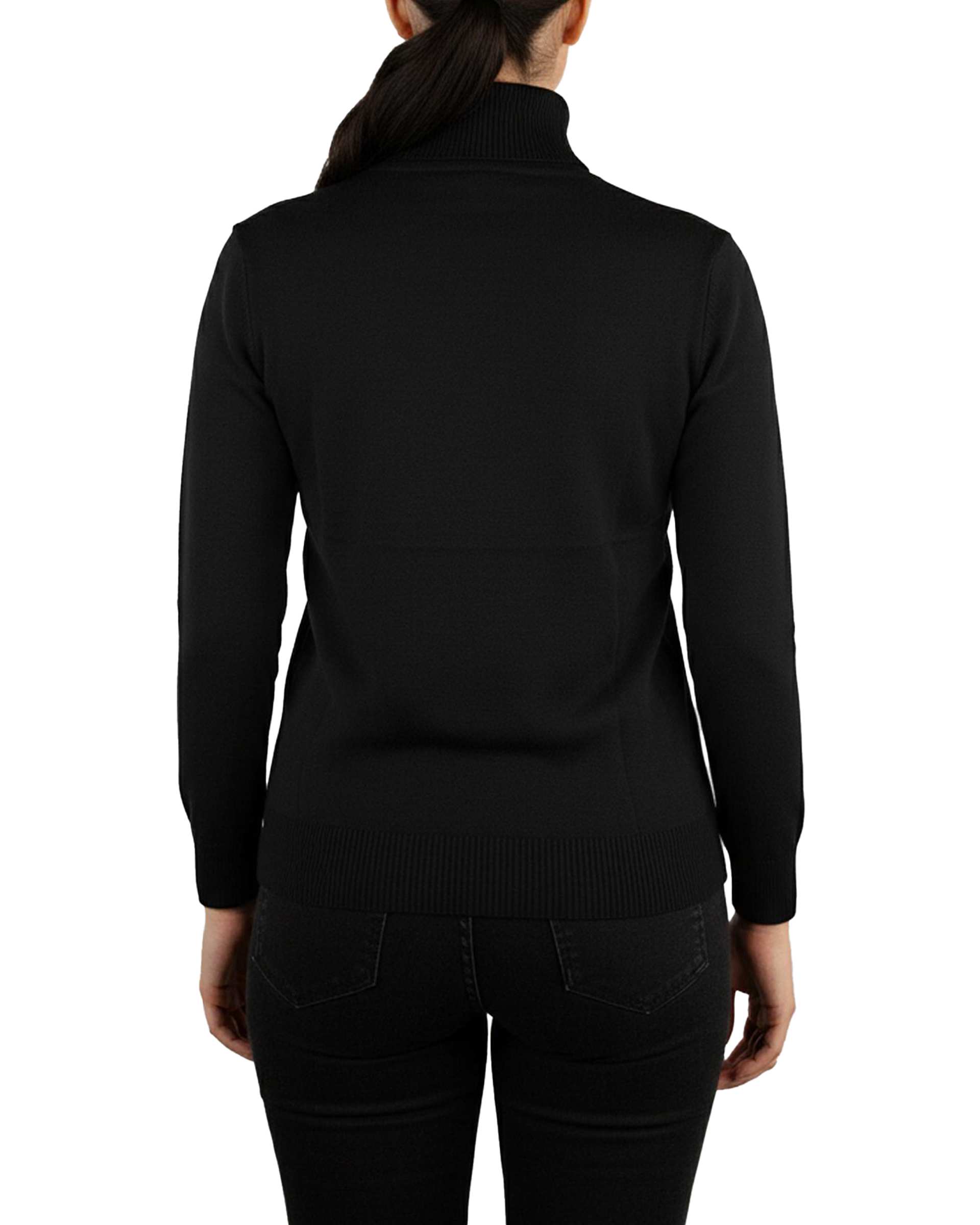 بلوز زنانه بافت یقه اسکی مشکی آماهی Amahi کد 8146