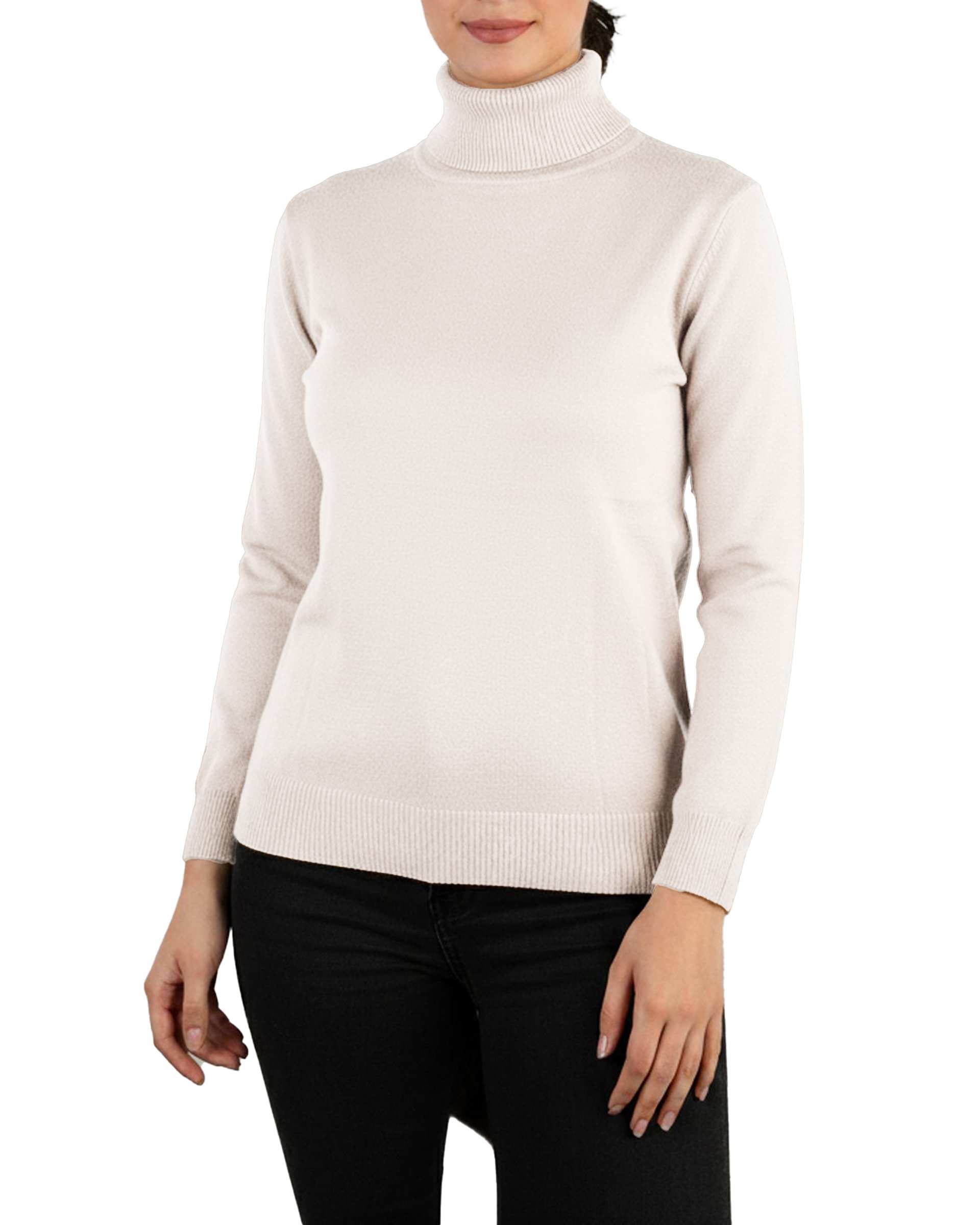 بلوز زنانه بافت یقه اسکی سفید آماهی Amahi کد 8146