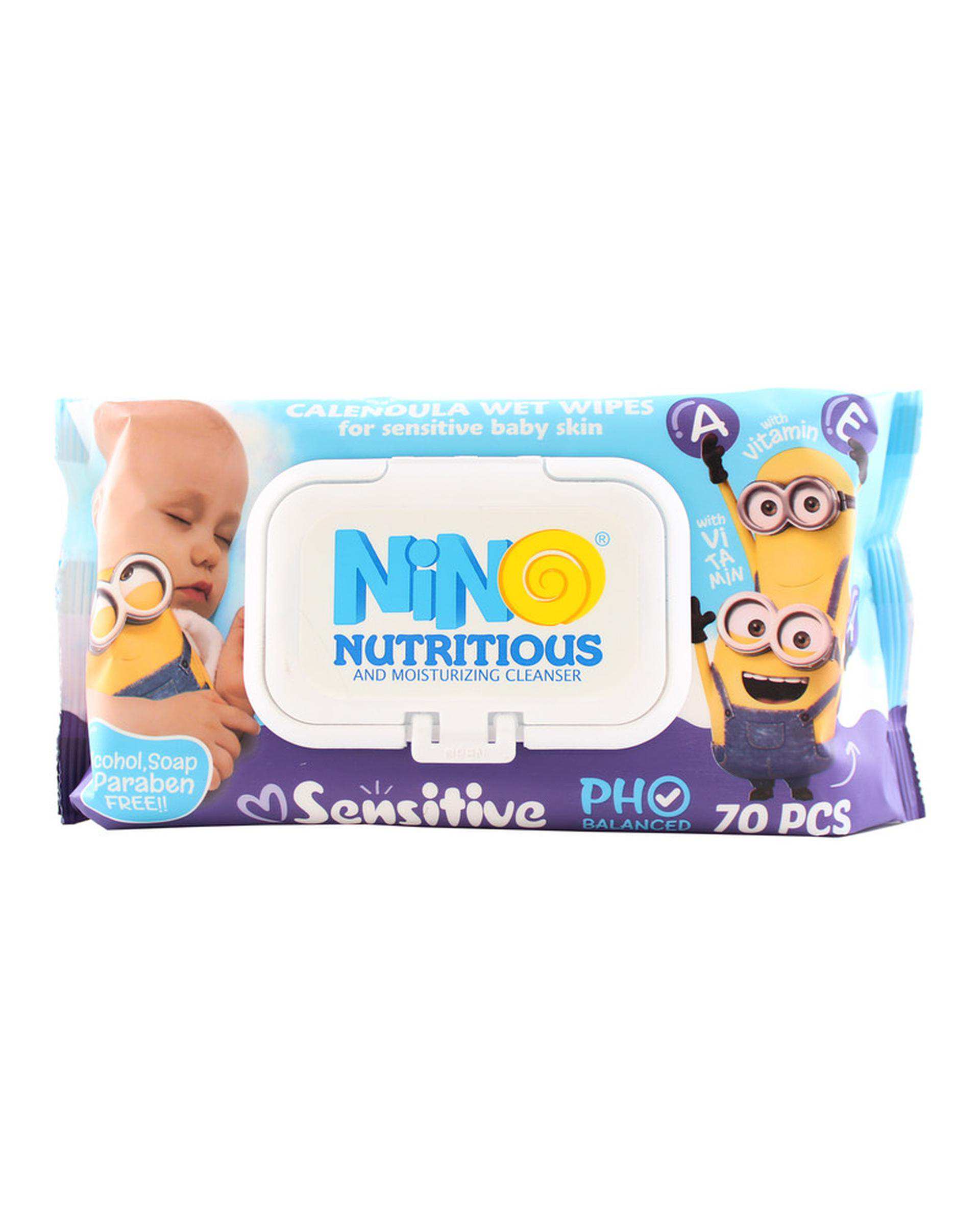 دستمال مرطوب کودک مینیون نینو Nino بسته 70عددی