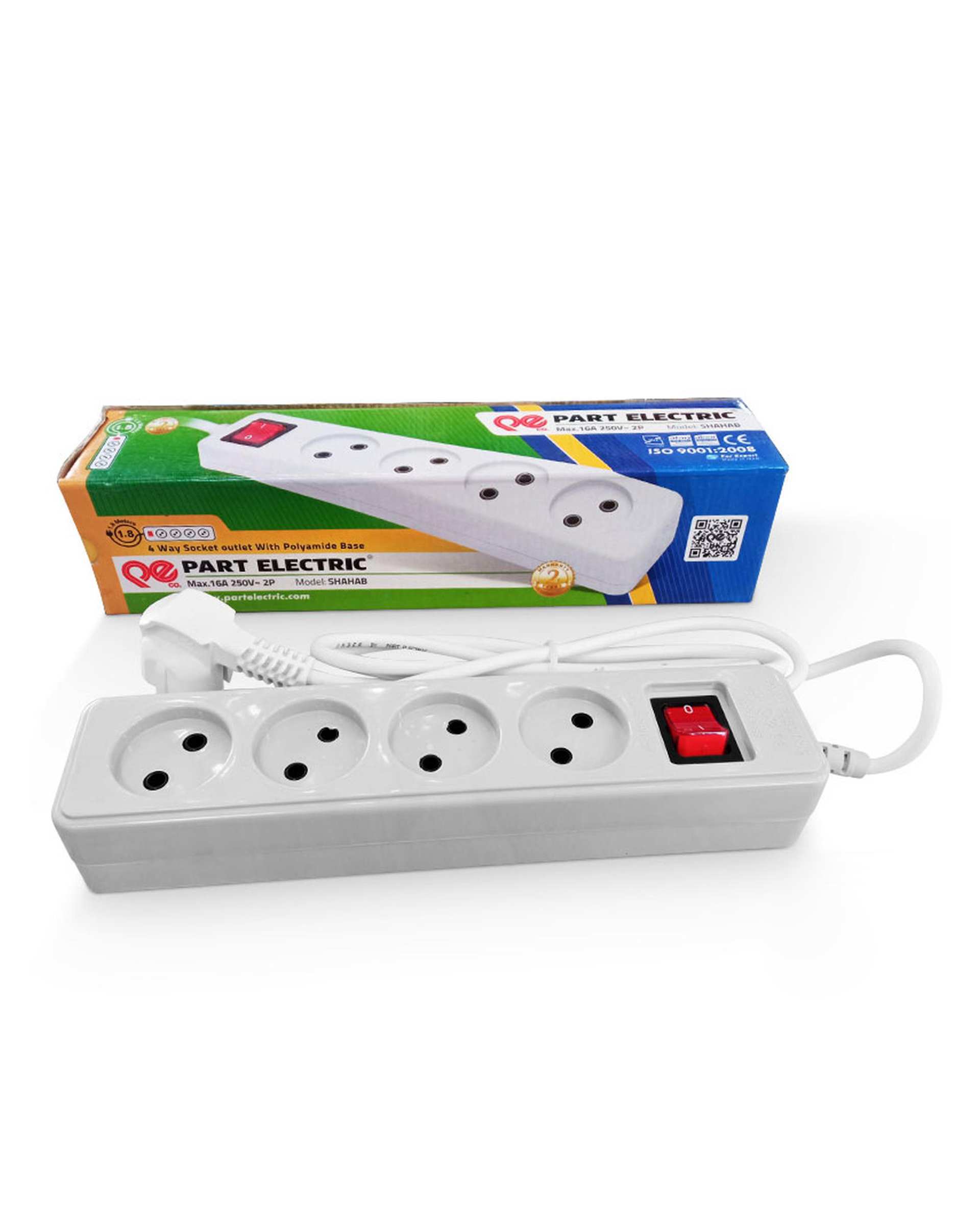 چند راهی برق بدون ارت 5 متری پارت الکتریک Part Electeric