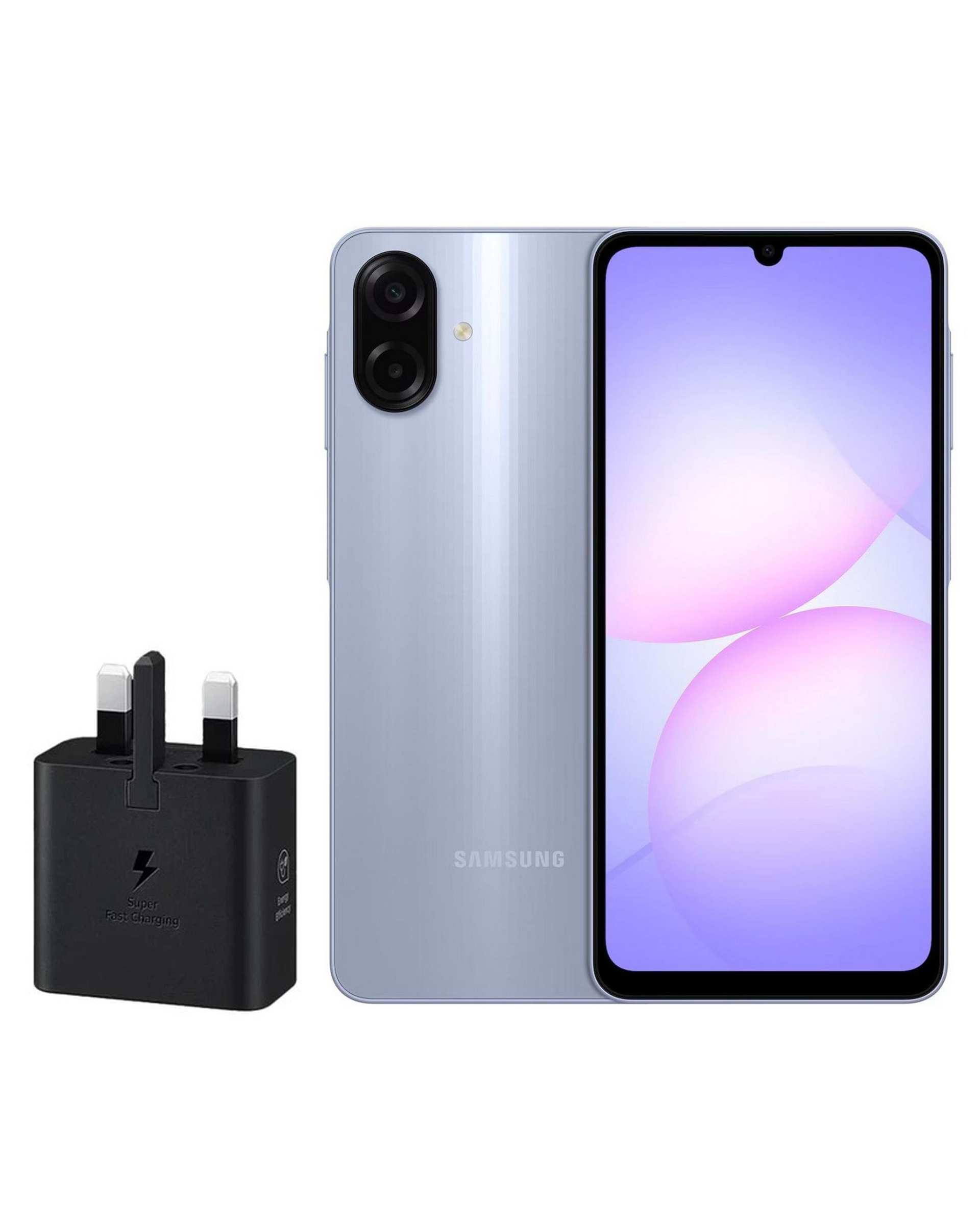 گوشی موبایل سامسونگ مدل Galaxy A07 دو سیم کارت ظرفیت 64 گیگابایت و رم 4 گیگابایت بنفش همراه با شارژر