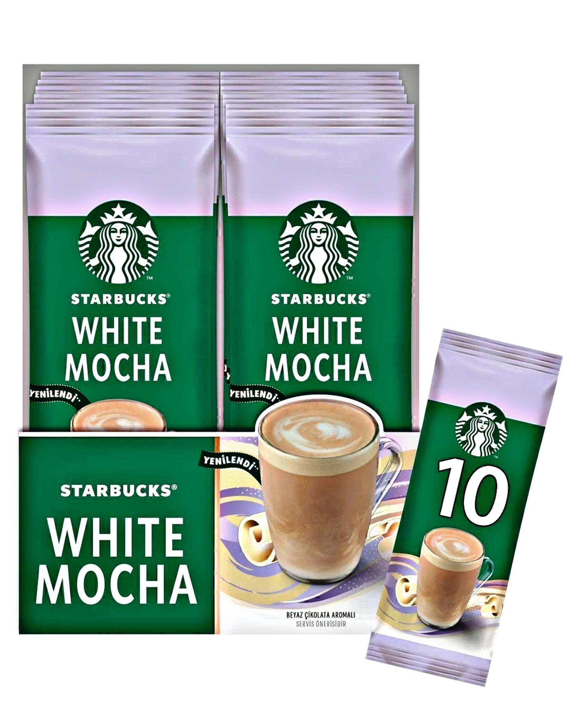 پودر قهوه فوری وایت موکا استارباکس PREMIUM ساشه 10 عددی