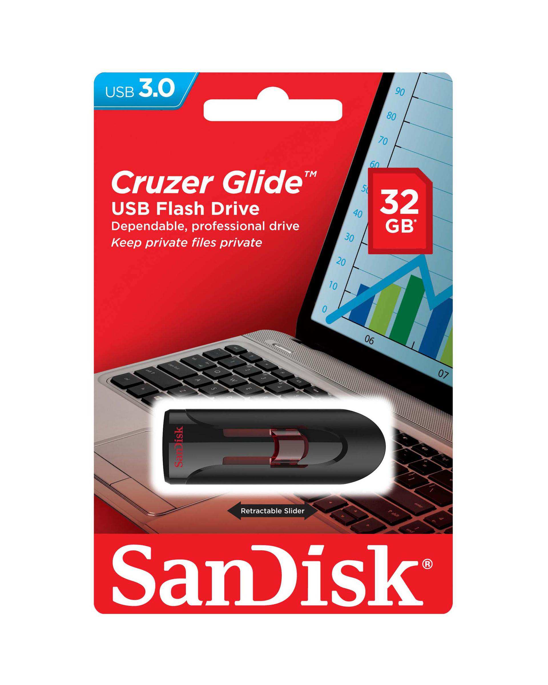 فلش مموری سن دیسک Sandisk مدل CRUZER GLIDE CZ600 ظرفیت 32 گیگابایت