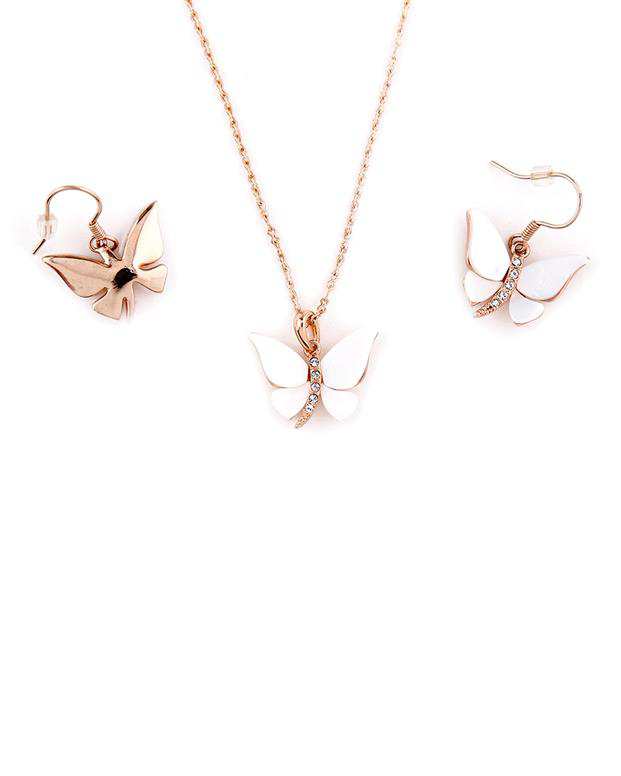 ست گوشواره و گردنبند طرح پروانه Fashion Jewellery