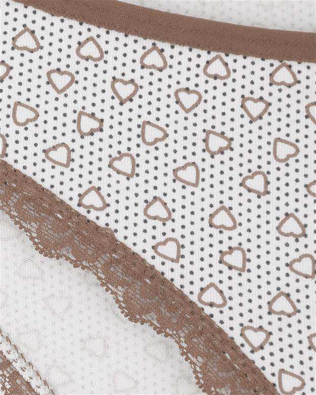 شورت زنانه سفید قهوه ای COTTONDANCE