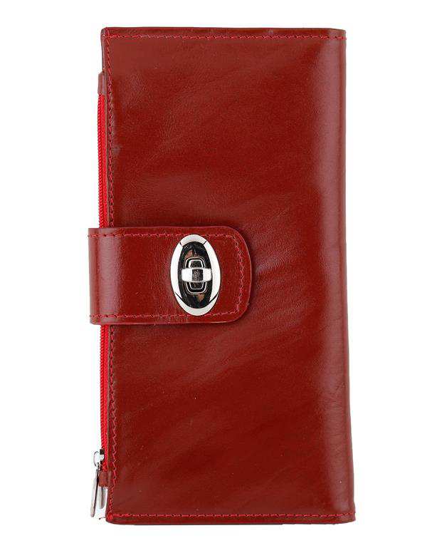 کیف پول زنانه زرشکی Daniel Leather