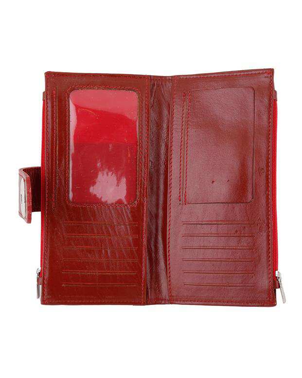 کیف پول زنانه زرشکی Daniel Leather