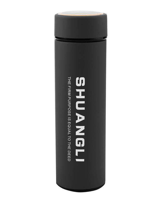 فلاسک چرمی 480 میلی‌لیتری مشکی Shuangli