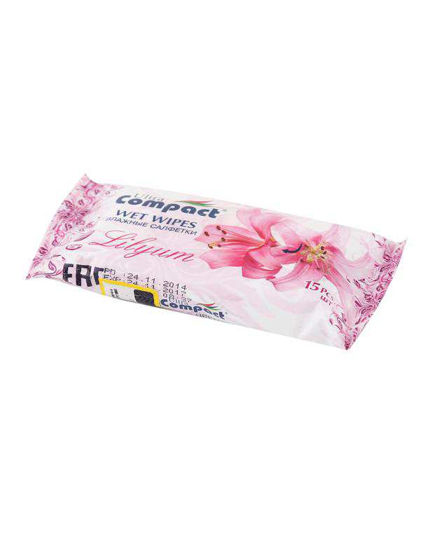 دستمال مرطوب جیبی 15 عددی با رایحه گل لیلیوم Compact