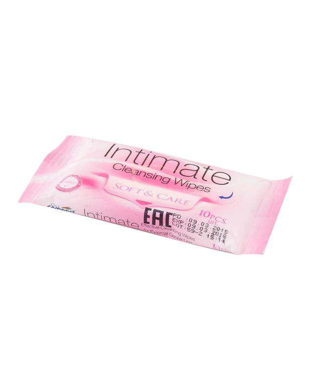 دستمال مرطوب 10 عددی بهداشتی بانوان Compact Intimate
