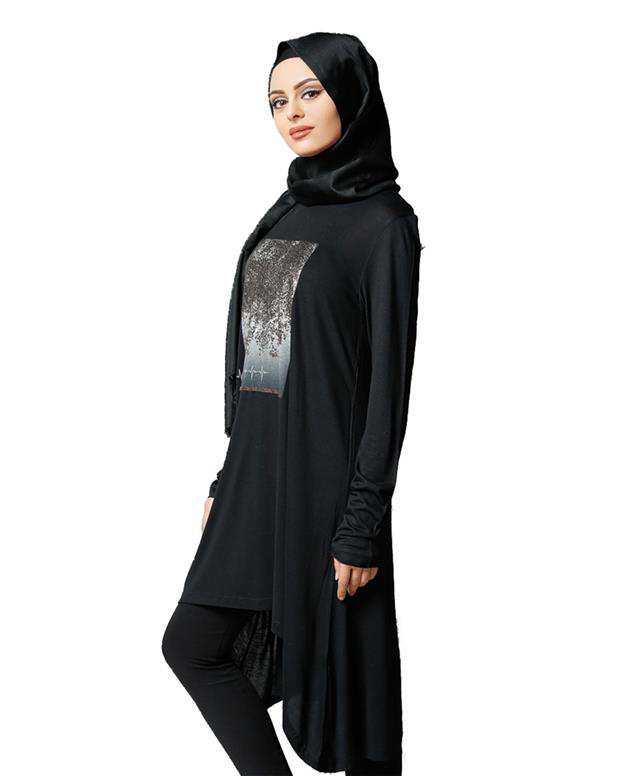مانتو زنانه مشکی Refka