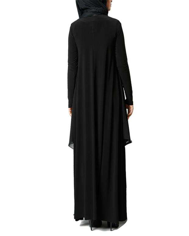 مانتو جلوبسته زنانه مشکی Refka