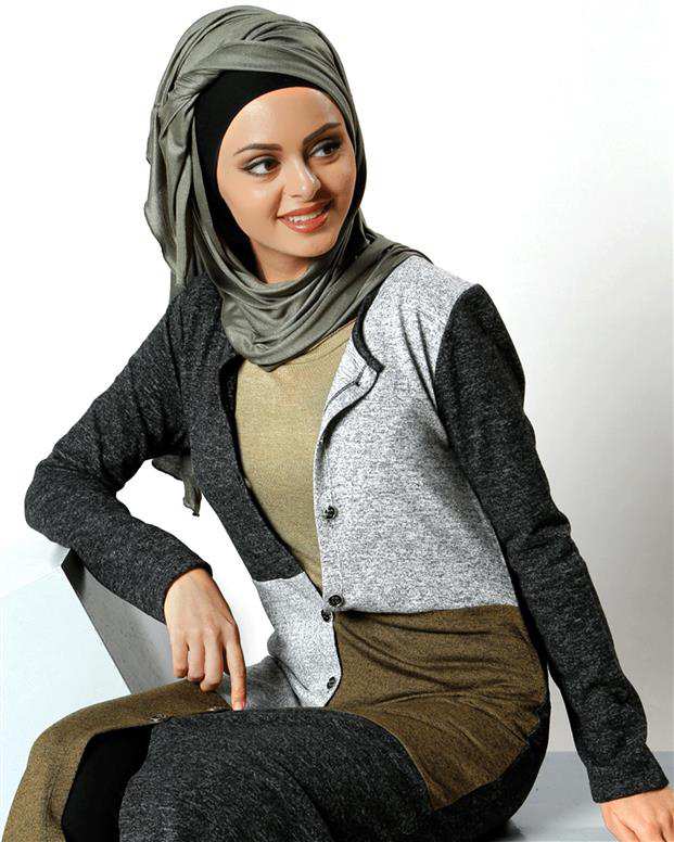 مانتو زنانه ذغالی Refka