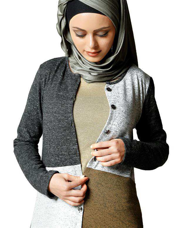 مانتو زنانه ذغالی Refka