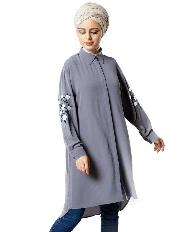 مانتو زنانه آبی Refka