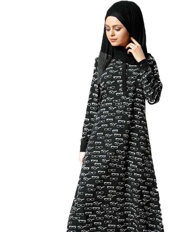 پیراهن طرح عینک زنانه مشکی Refka