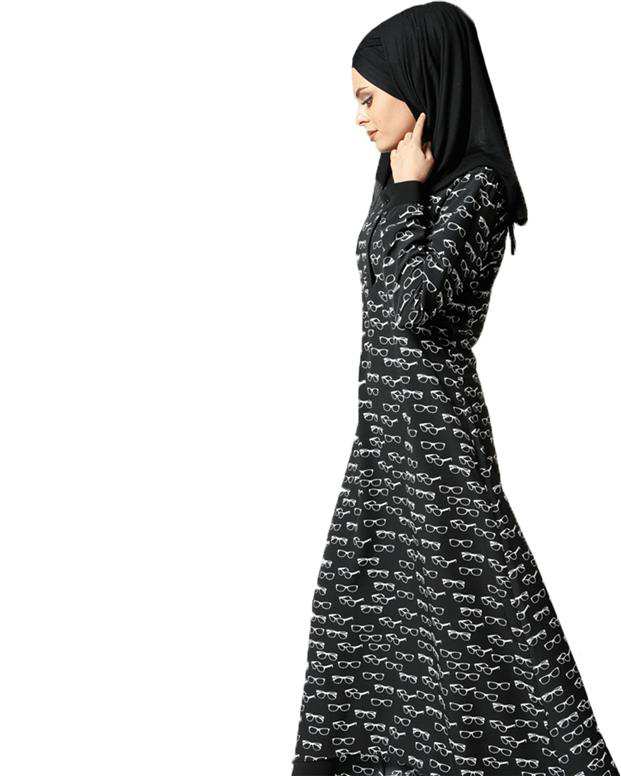 پیراهن طرح عینک زنانه مشکی Refka