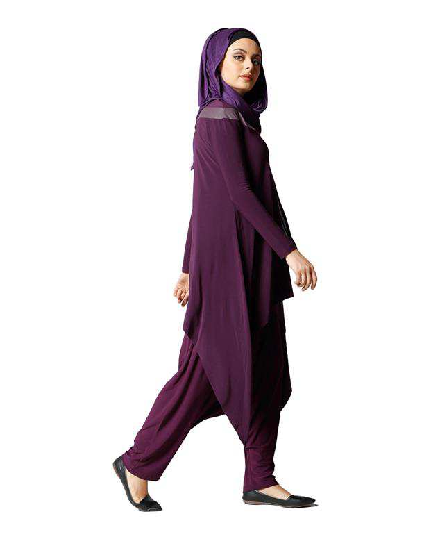 شلوار دم پا چسبان زنانه بنفش Refka