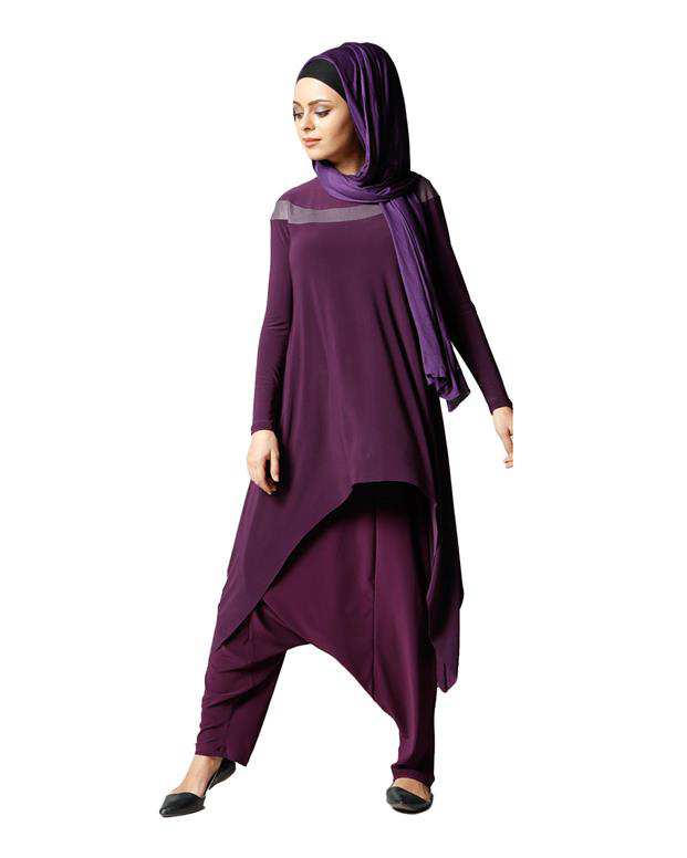 شلوار دم پا چسبان زنانه بنفش Refka