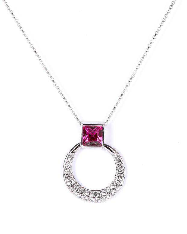 گردنبند نگین دار زنانه نقره ای Fashion Jewelery
