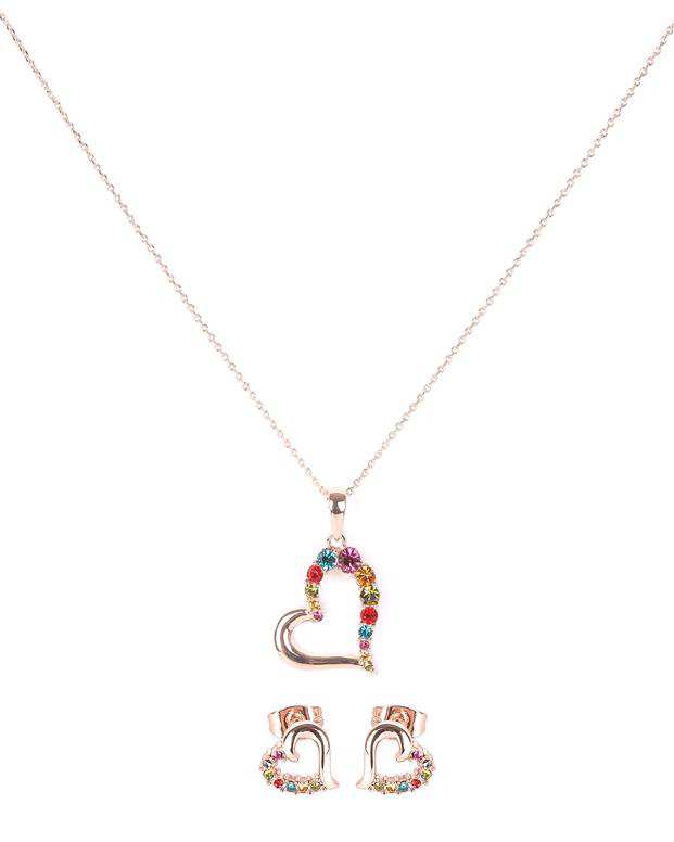 ست گردنبند و گوشواره زنانه طلایی Fashion Jewelery