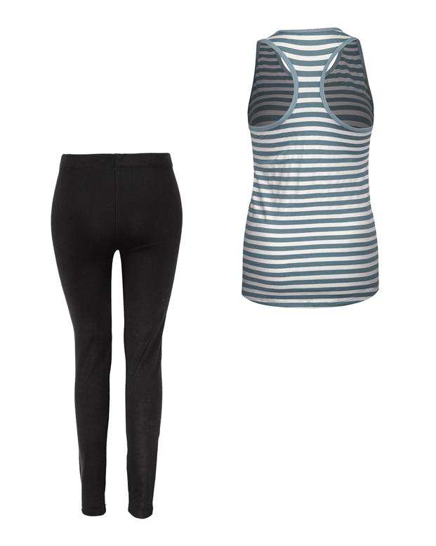 ست تاپ و شلوار زنانه طوسی مشکی Yesim