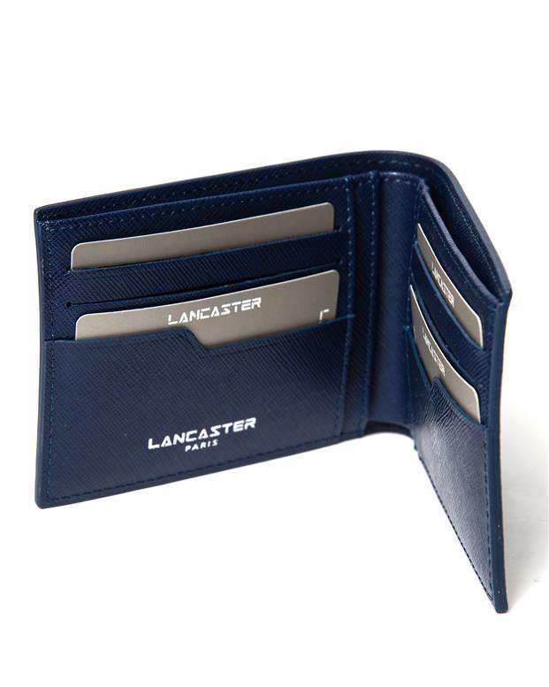 کیف پول و جا کارتی چرم آبی تیره Lancaster
