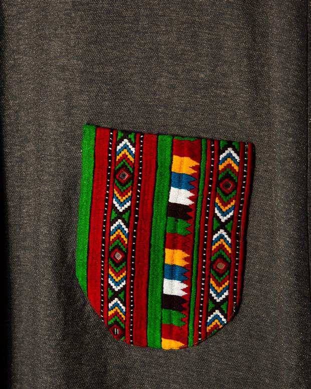 سارافون زنانه سوزن دوزی آینه کاری طوسی تیره تیس