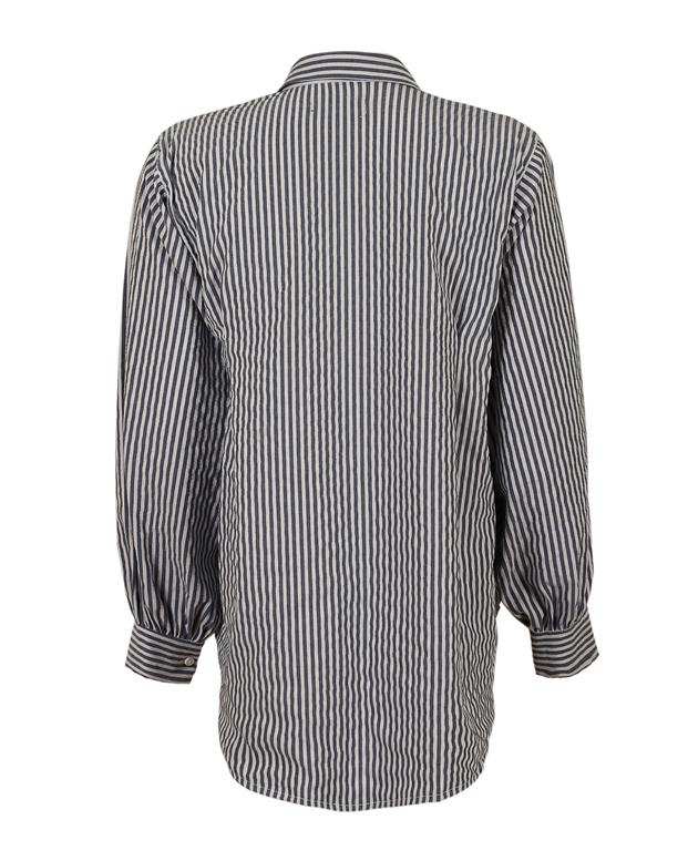 شومیز زنانه کد HLD2020-SHIRT101-BK سفید طوسی راه راه ناوالس