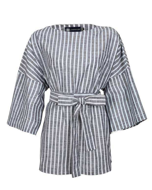 تونیک زنانه کد SS2020-shirt108-BK  طوسی راه راه ناوالس