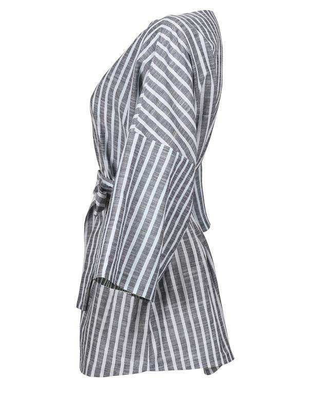 تونیک زنانه کد SS2020-shirt108-BK  طوسی راه راه ناوالس