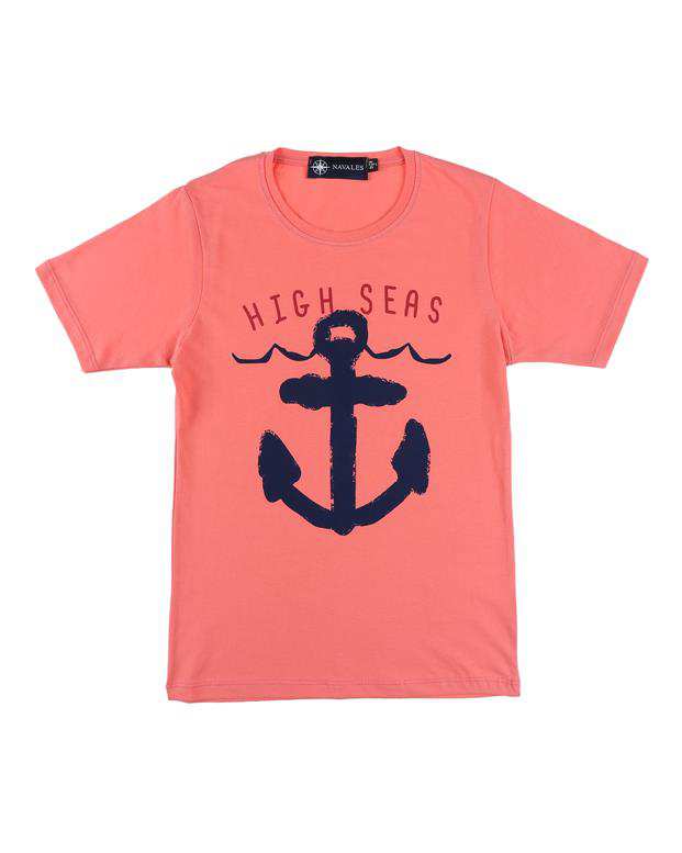 تی شرت بچگانه کد HighSeas-02-Dpk گلبهی ناوالس