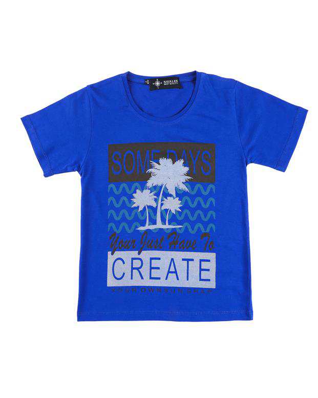 تی شرت بچگانه کد CREATE-02-BL آبی ناوالس